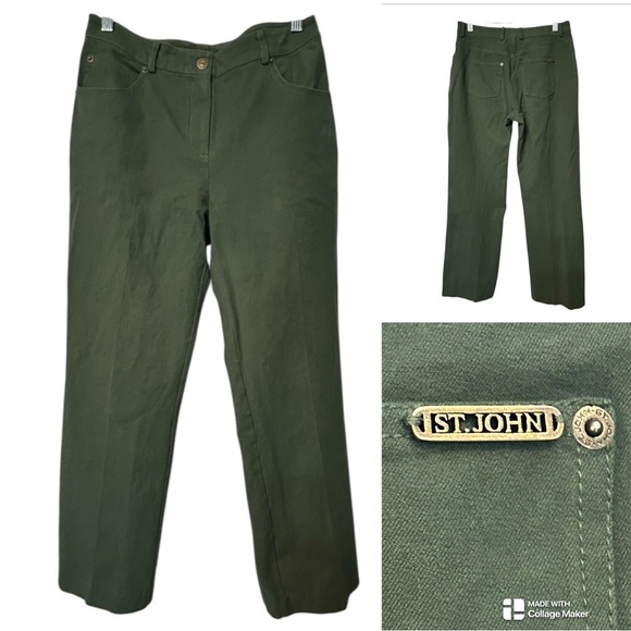 St. John Olive Green Pants - Picture 1 of 8